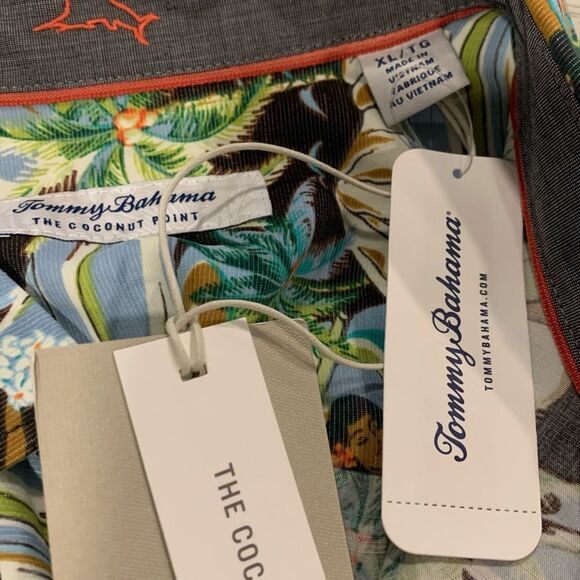 Tommy Bahama Hula Girl Tropical Print Men's Shirt - Multicolor - Picture 6 of 6